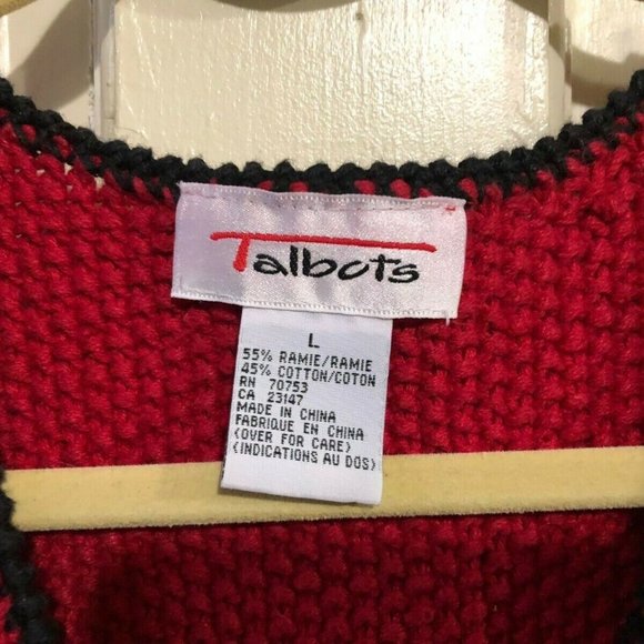 TALBOTS English Hunt Dog SWEATER VEST RAMIE COTTON - Picture 3 of 6